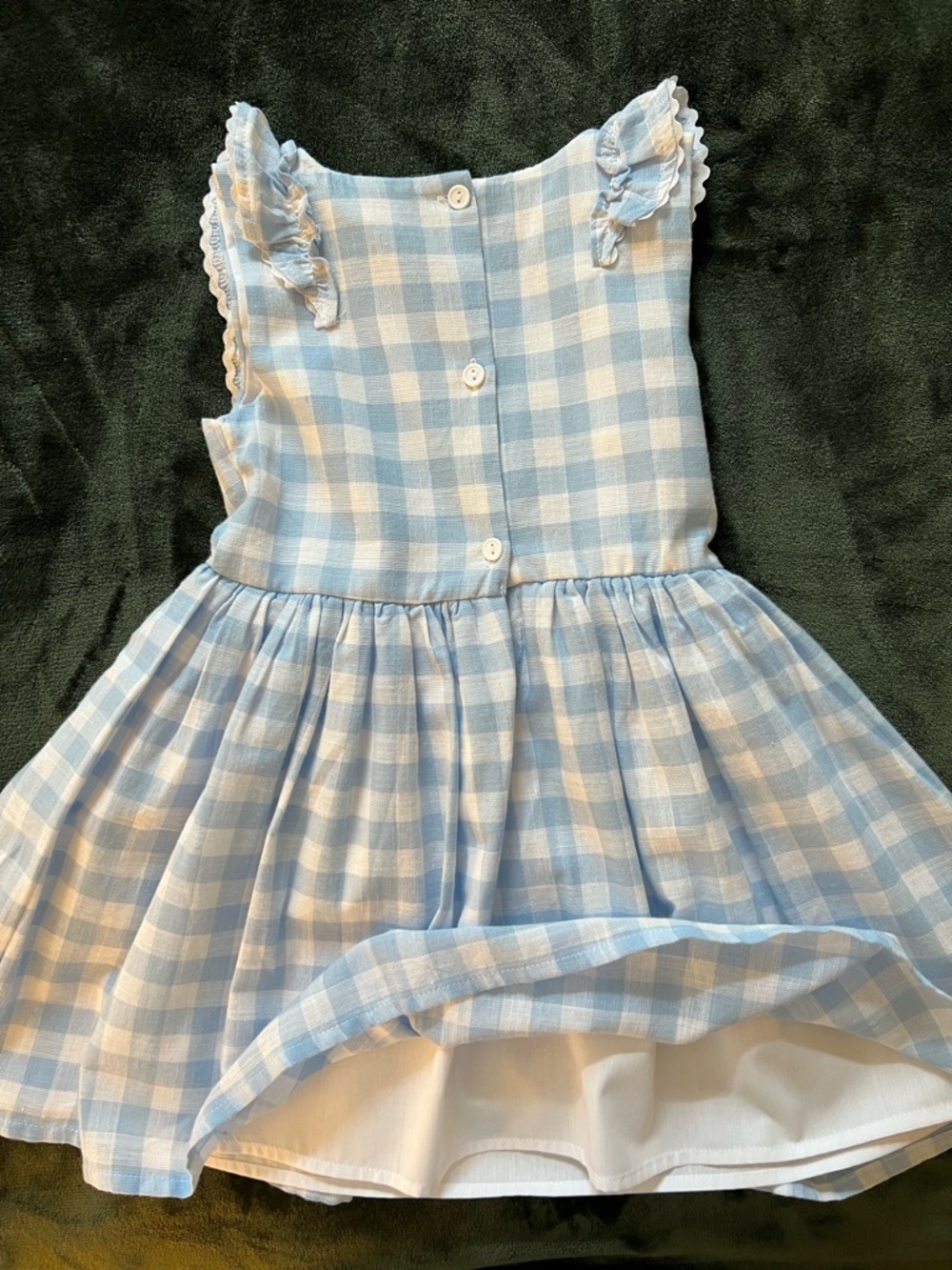 Sweetest Summer Blue and White Gingham Ruffle Sundress - Picture 2 of 3